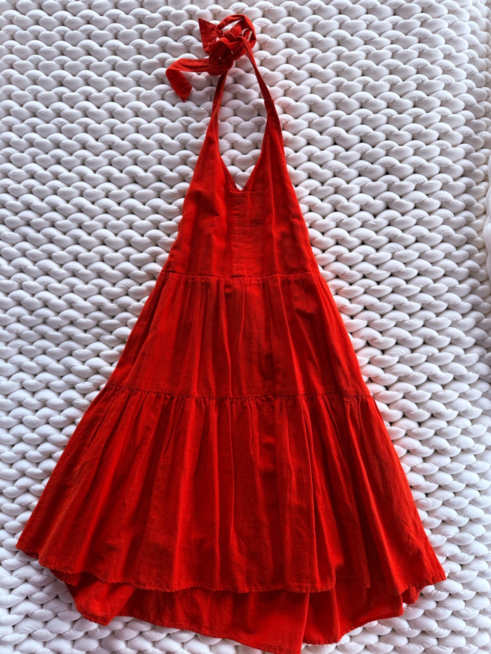 American Eagle Outfitters Red Ribbed Halter Dress